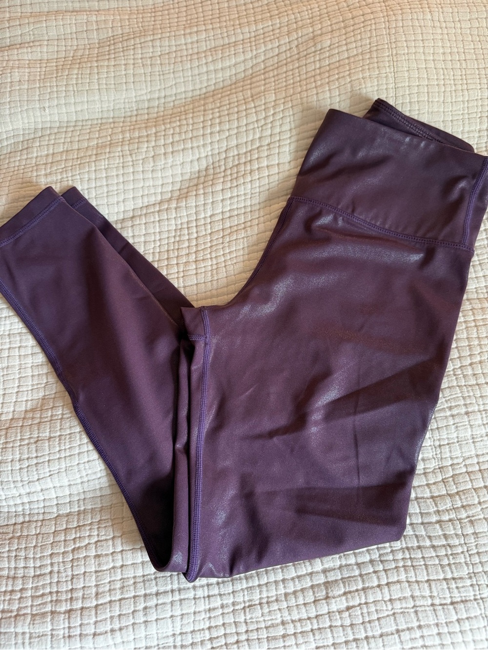 Zyia Active Metallic Purple Leggings Womens